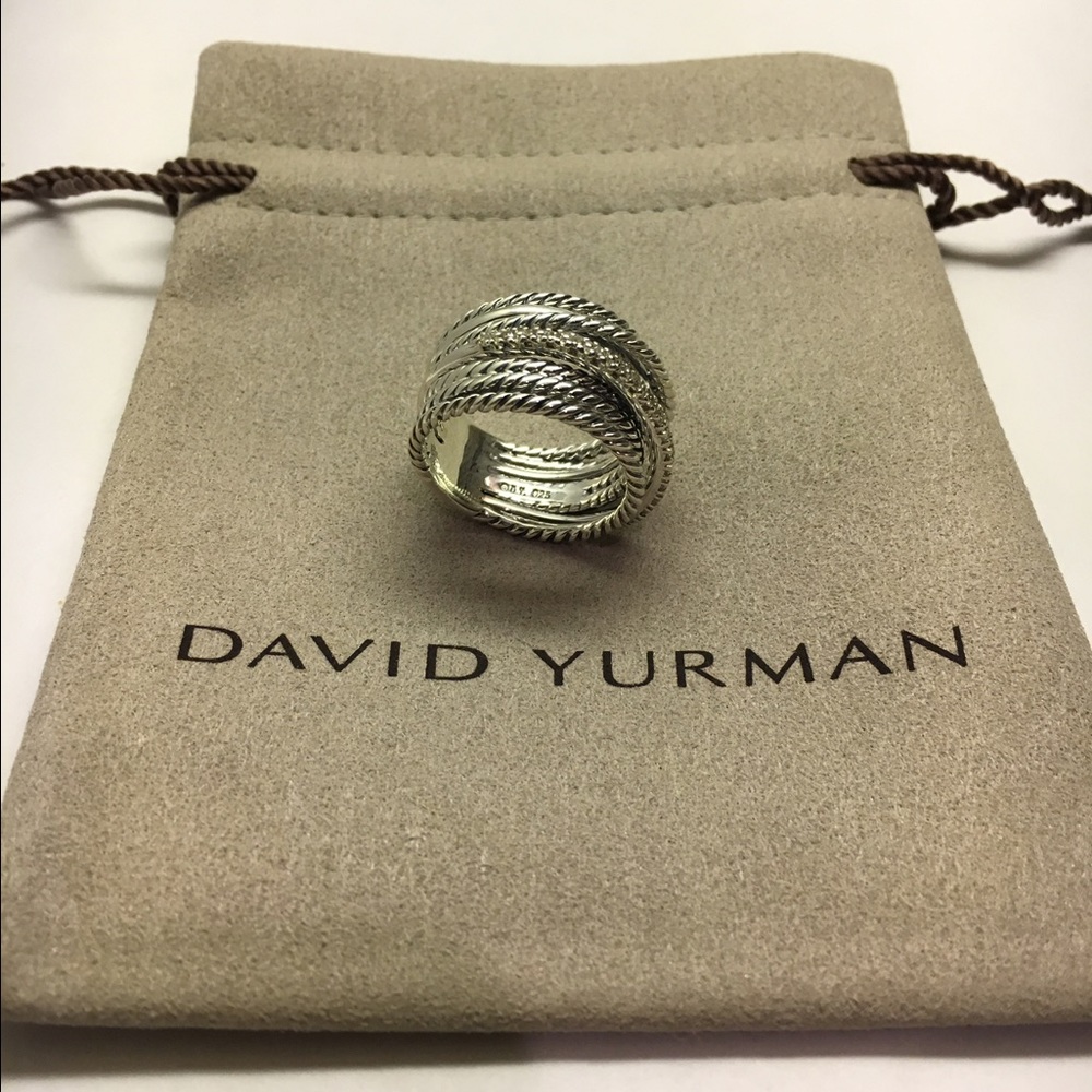 David Yurman Crossover Pave Diamonds Ring Sz. 7